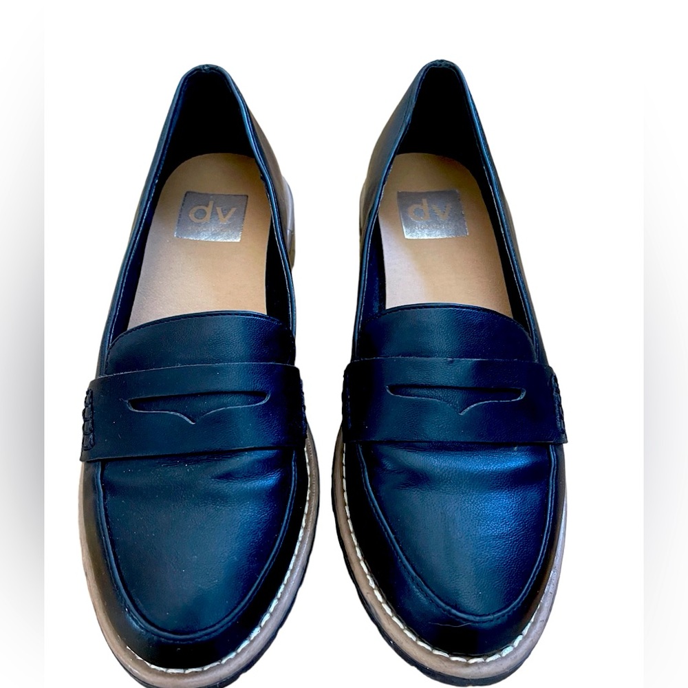 Black leather loafers / size 6.5